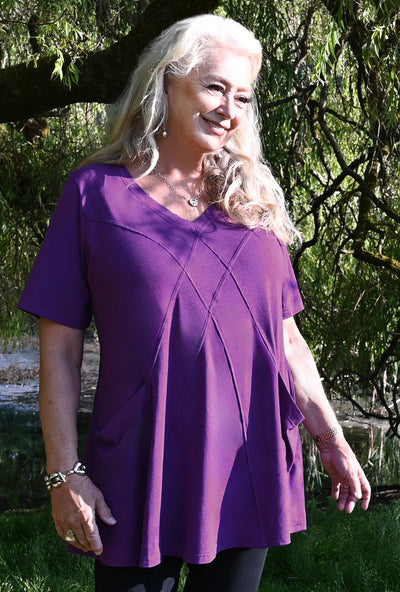 Refresh Tunic - Grape Bamboo - only 1X & 3X left