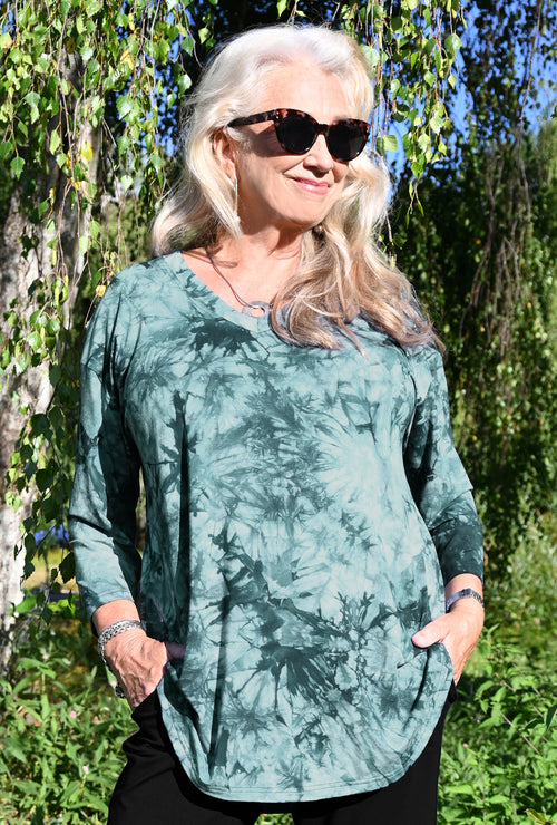 Market Tunic - Spruce Tie Dye Bamboo - only 3X left