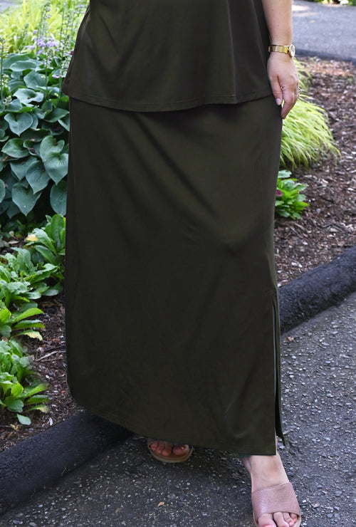 Maxi Skirt - Olive Bamboo