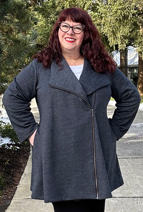 Swing Zip Jacket - Heather Steel Fleece