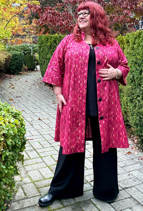 Kate Cotton Coat - Wiggle Room - Geometric Print