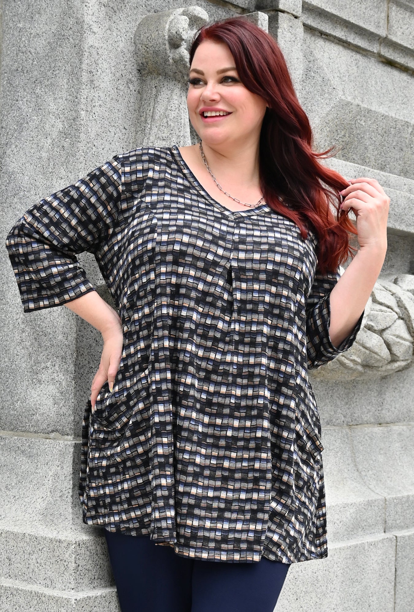 Playful Tunic - Stack Jacquard Print - only 0X and 3X left