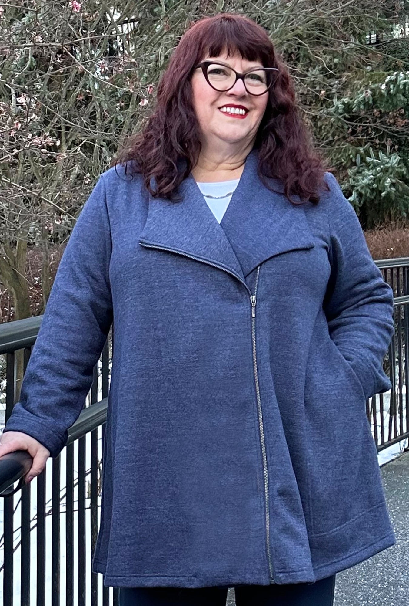 Swing Zip Jacket Blue Heather Fleece