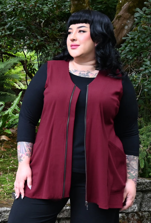 Revive Vest - Garnet Bamboo Rib
