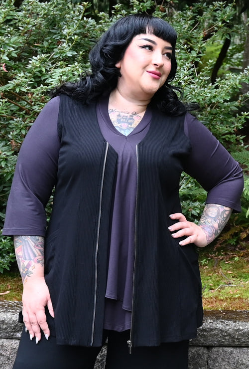 Revive Vest - Black Bamboo Rib