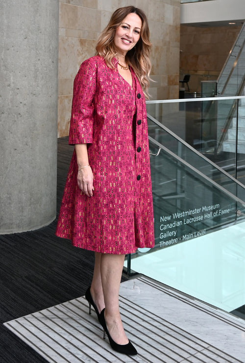 Kate Cotton Coat - Wiggle Room - Geometric Print