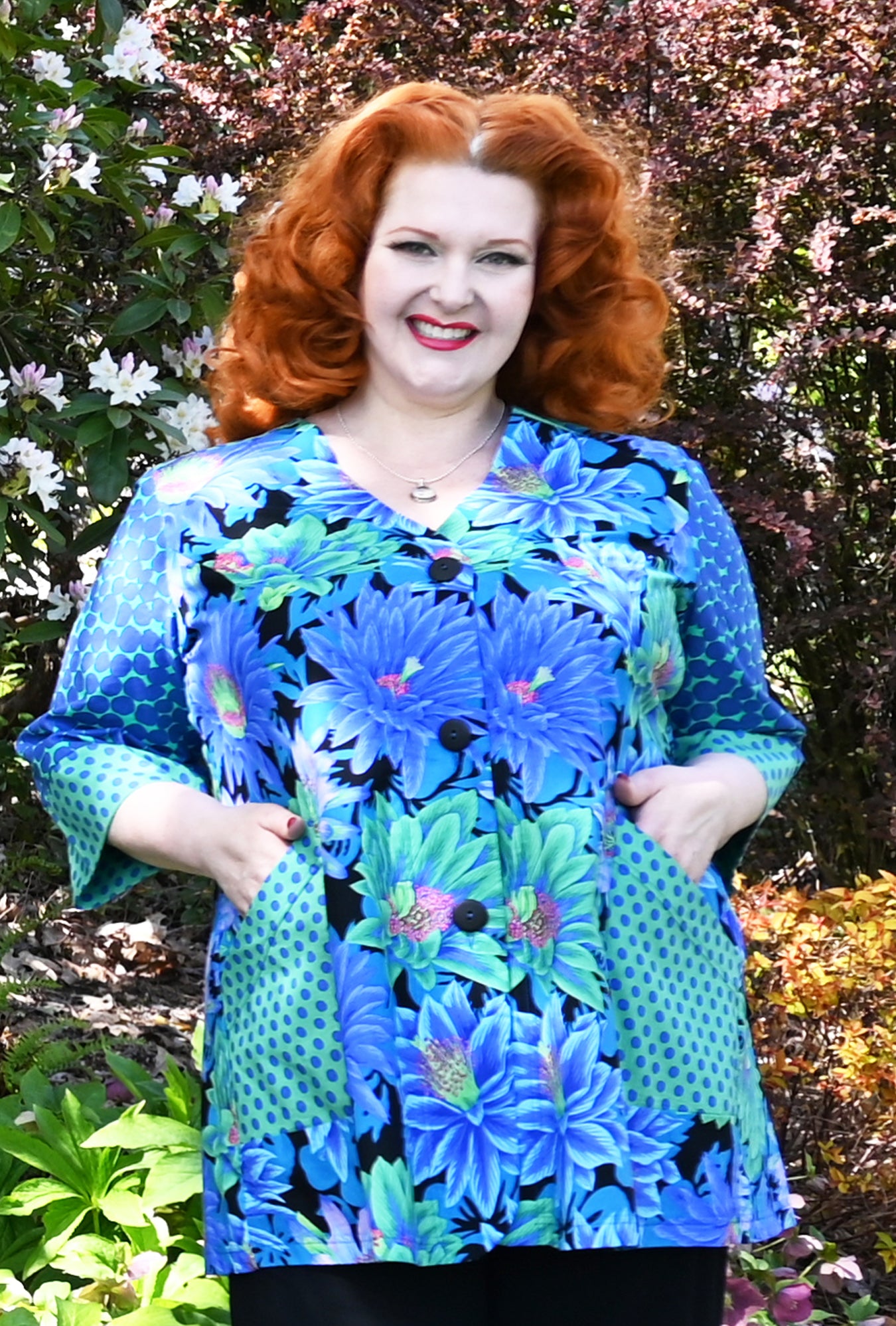 Delilah Dream Coat - Green Cactus Flower