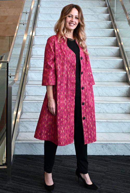 Kate Cotton Coat - Wiggle Room - Geometric Print