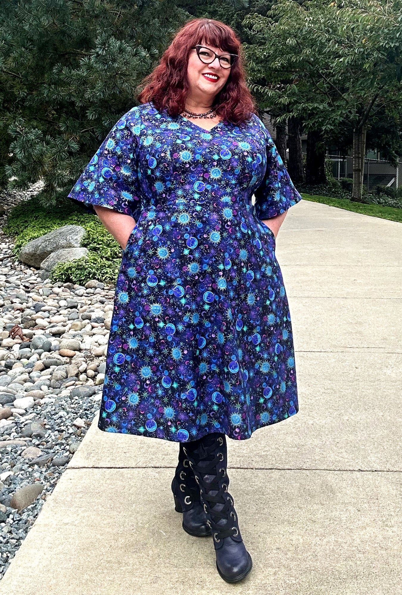 Joan Dress - Cosmos - Cotton print