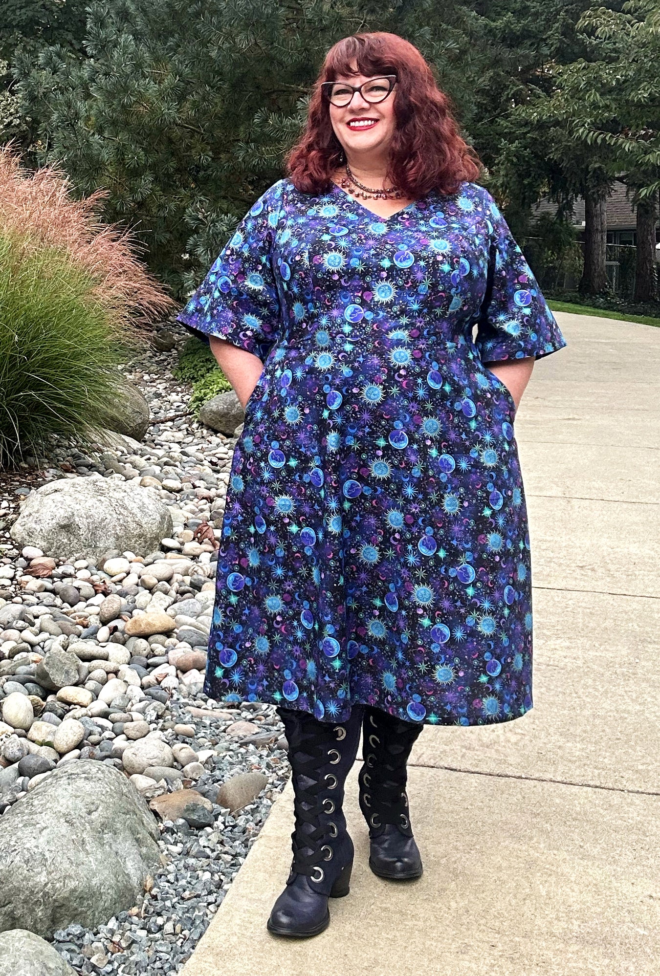 Joan Dress - Cosmos - Cotton print