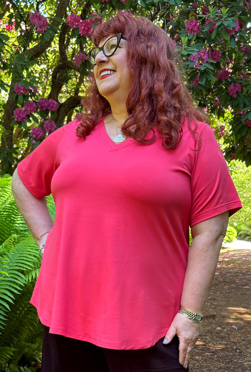Cream Tee - Coral Bamboo