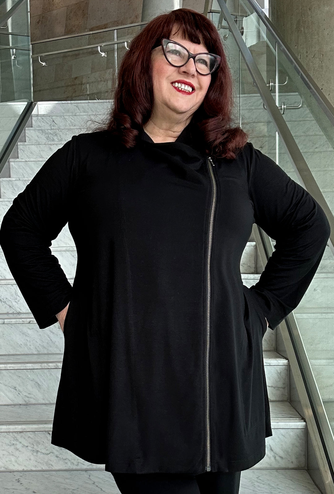 Swing Zip Jacket - Black Bamboo – Diane Kennedy