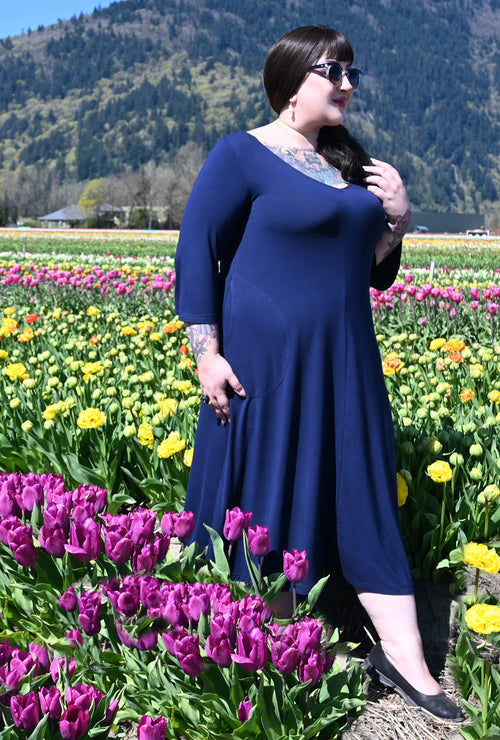 Weekend Dress - Navy Bamboo Sustainable Knit