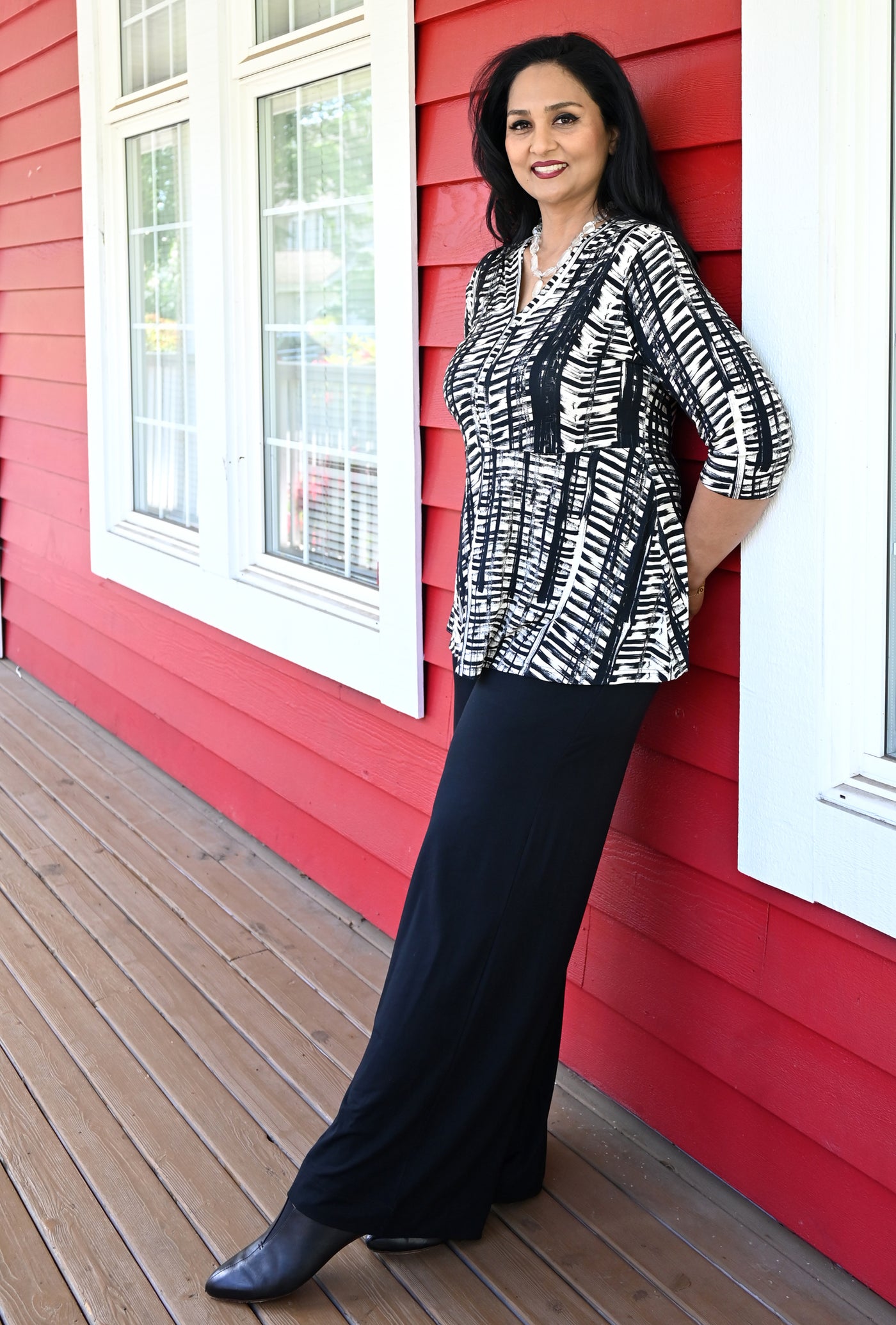 Joy Tunic - Graphic Print Viscose Knit – Diane Kennedy
