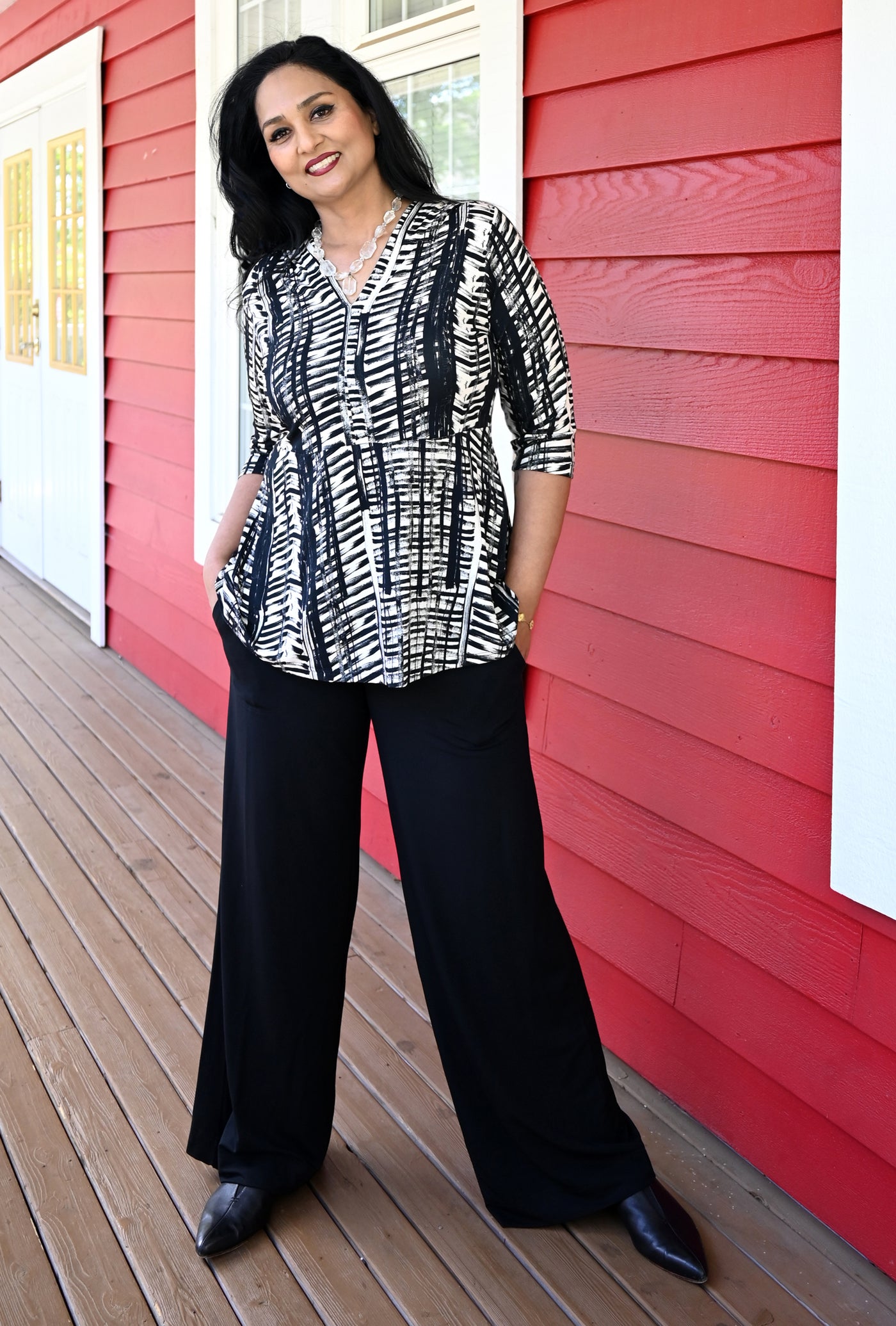 Joy Tunic - Graphic Print Viscose Knit – Diane Kennedy