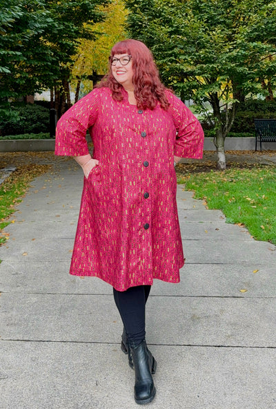 Kate Cotton Coat - Wiggle Room - Geometric Print