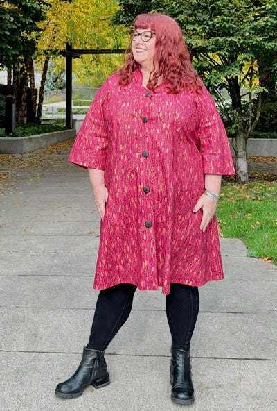 Kate Cotton Coat - Wiggle Room - Geometric Print