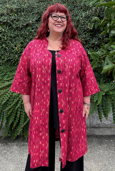 Kate Cotton Coat - Wiggle Room - Geometric Print