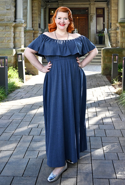 Meadow Maxi Dress - Demin Blue Bamboo Knit
