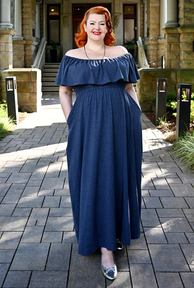 Meadow Maxi Dress - Demin Blue Bamboo Knit