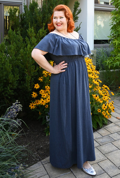 Meadow Maxi Dress - Demin Blue Bamboo Knit