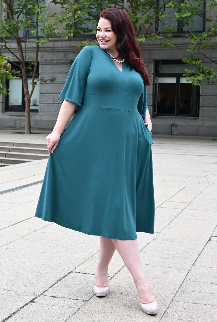 Plus Size Jersey Knit Swing Dress SHOWMALL Women's Plus Size Swing Dress Long Sleeve With Pockets Plus Size Jersey Knit Swing Dress SHOWMALL Women's Plus Size Swing Dress Long Sleeve With Pockets