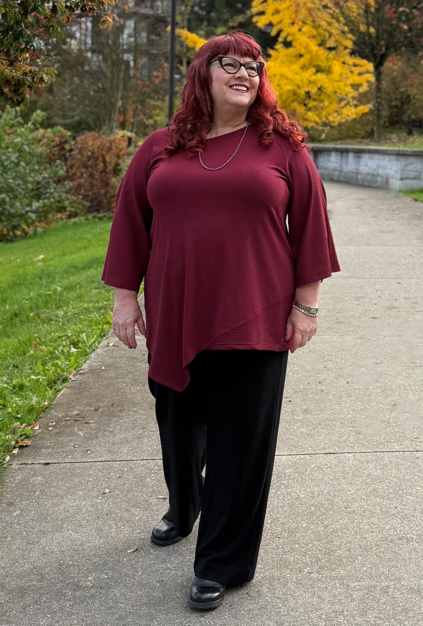 Prism Tunic - Garnet Bamboo Rib