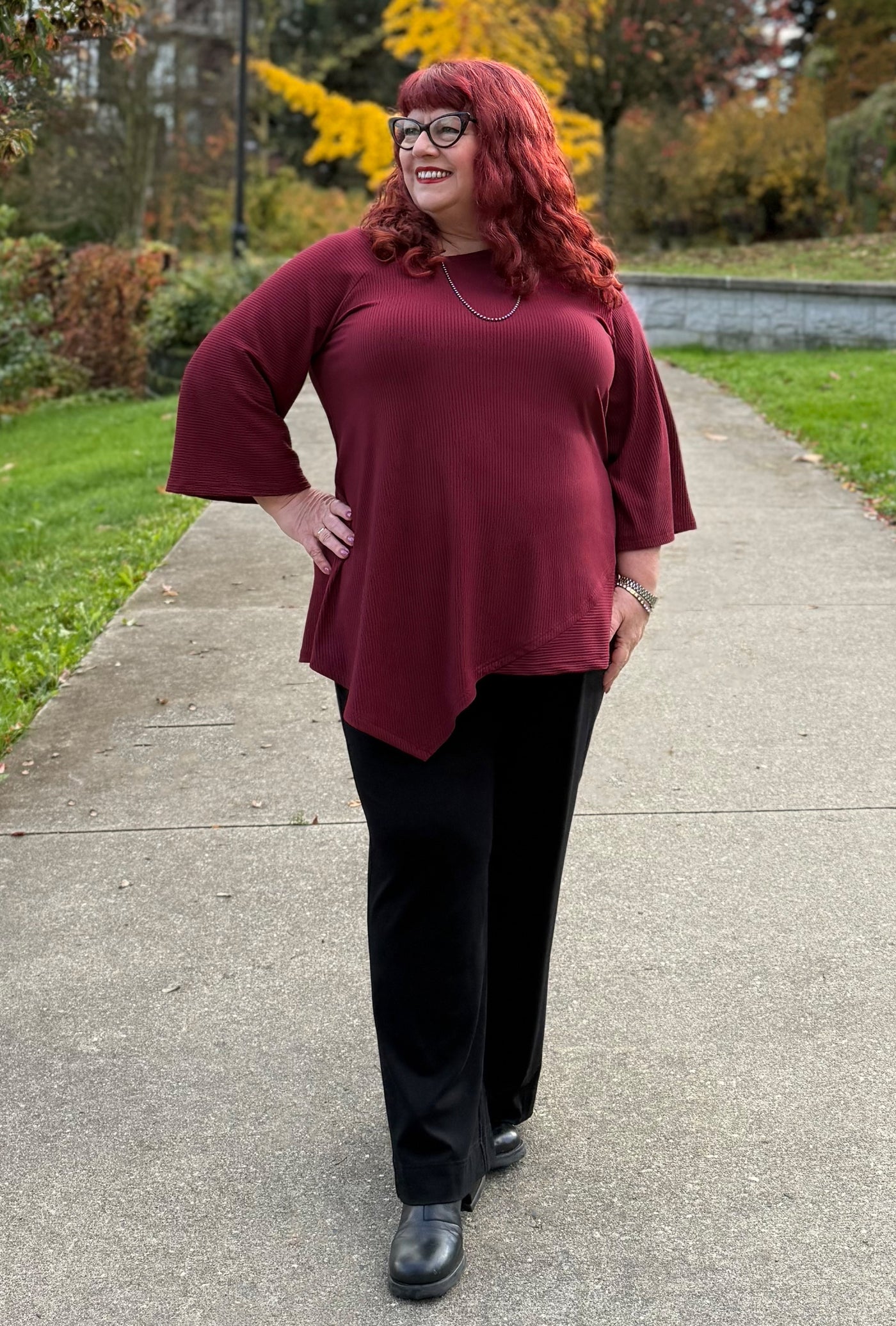 Prism Tunic - Garnet Bamboo Rib