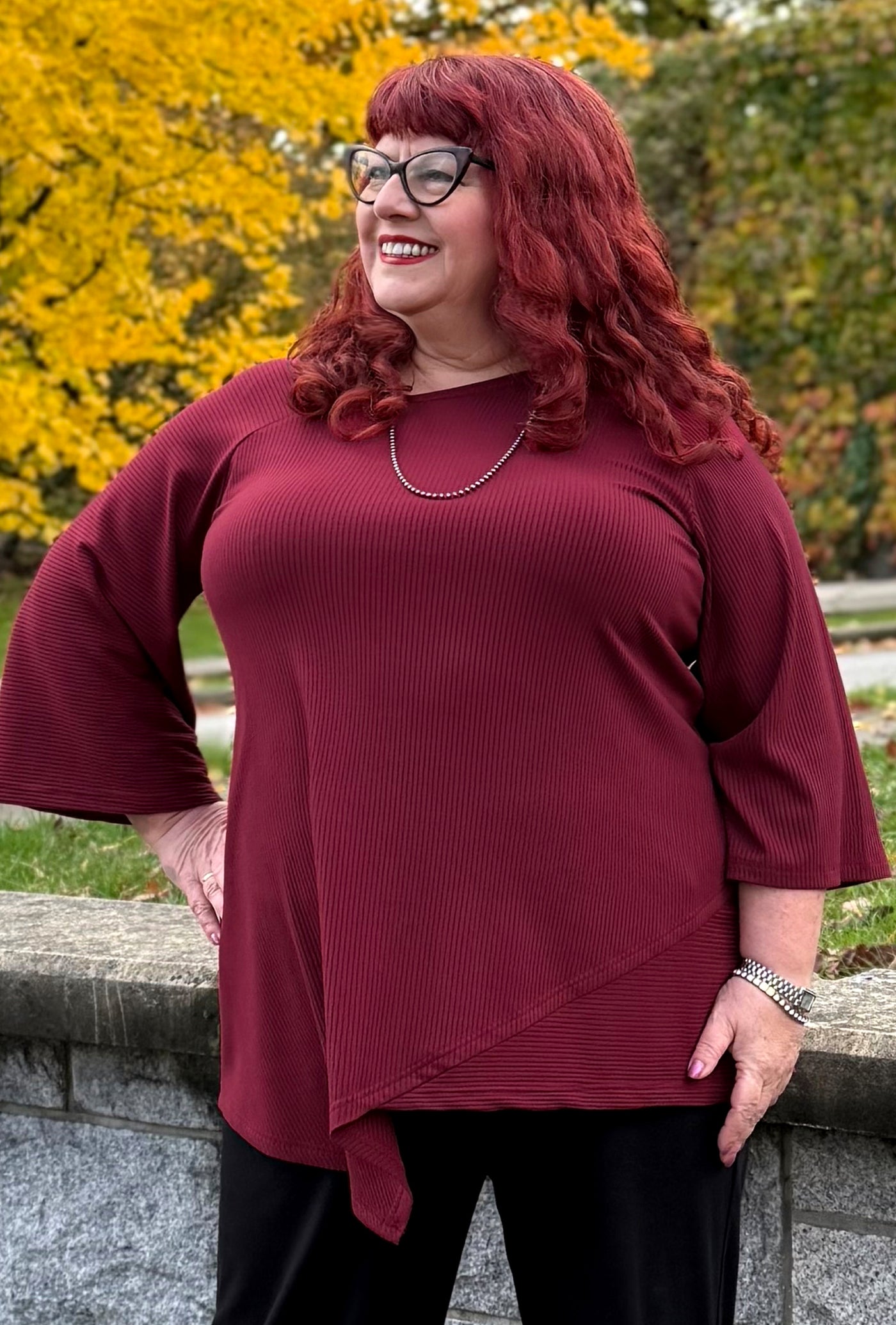 Prism Tunic - Garnet Bamboo Rib