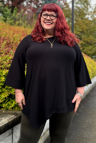 Prism Tunic - Black Bamboo Rib