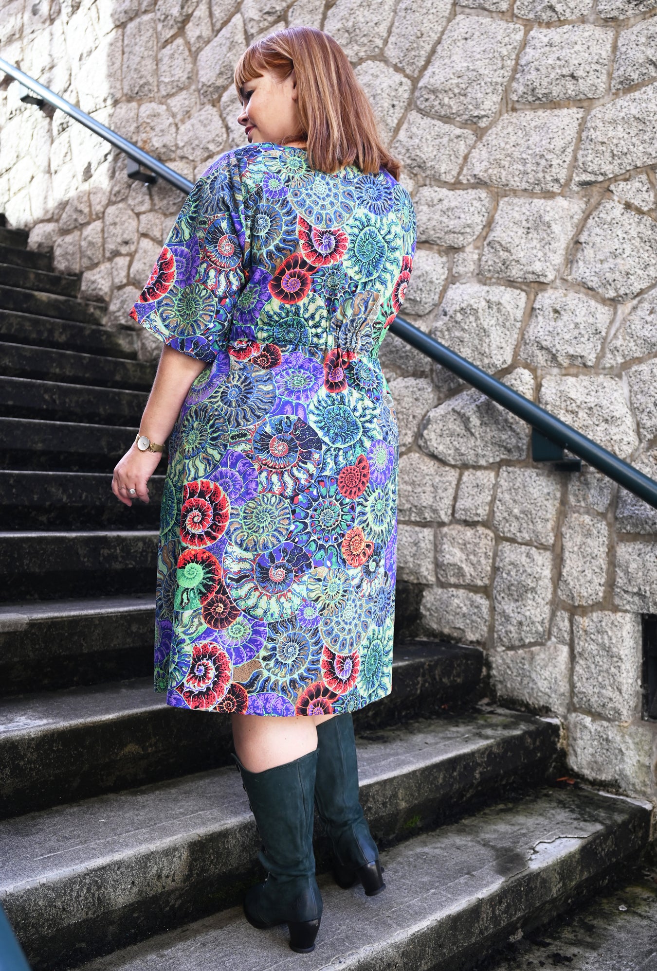 Joan Dress - Ammonite - Cotton Print