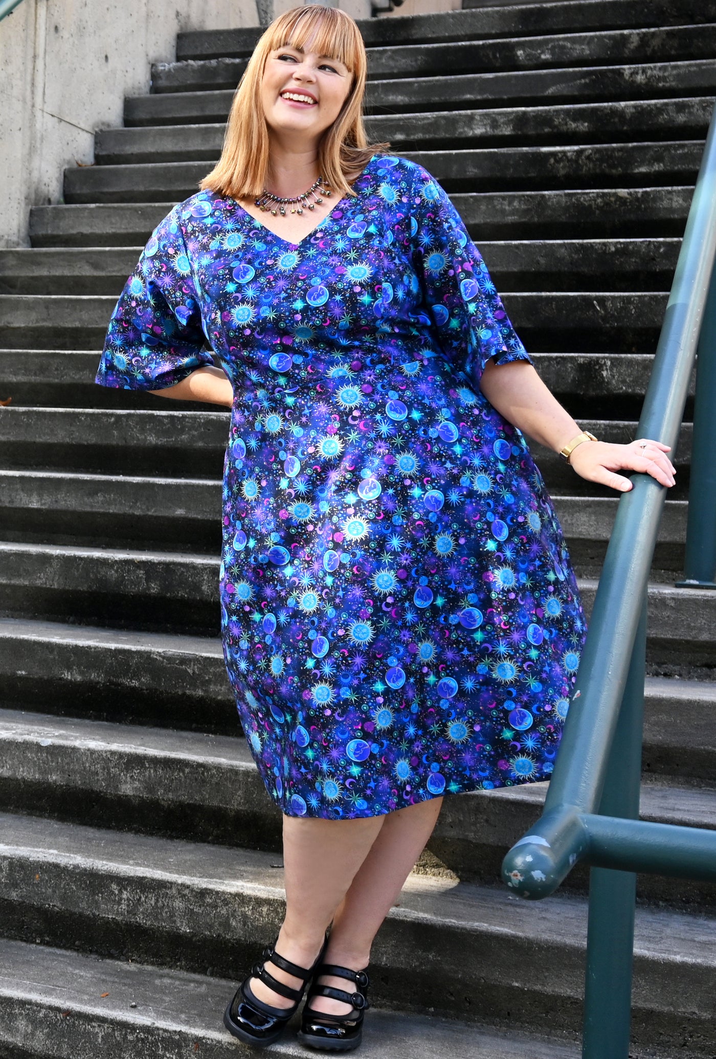 Joan Dress - Cosmos - Cotton print