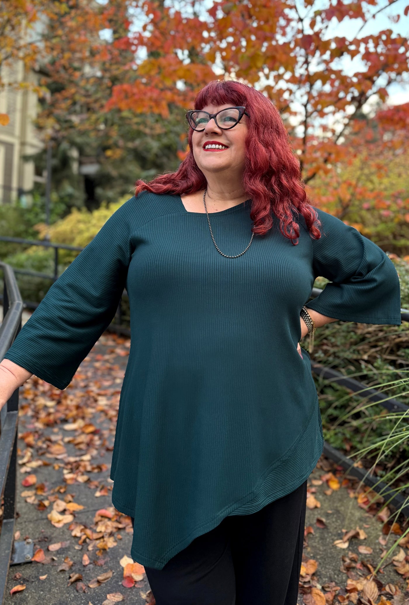 Prism Tunic - Teal Bamboo Rib