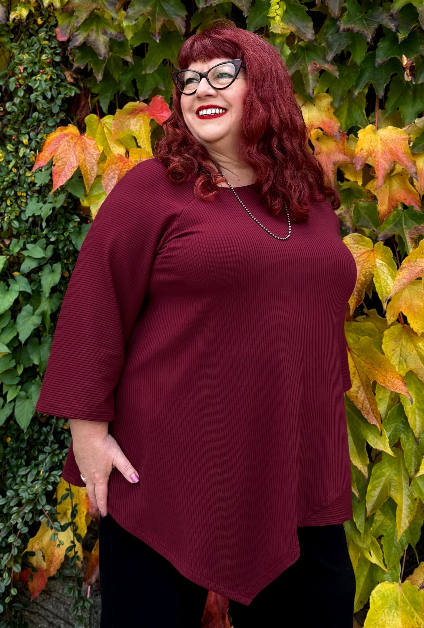 Prism Tunic - Garnet Bamboo Rib