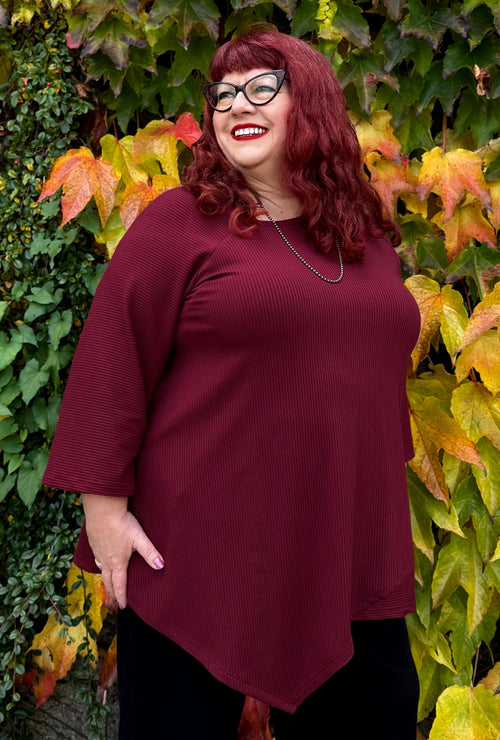 Prism Tunic - Garnet Bamboo Rib