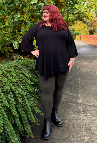 Prism Tunic - Black Bamboo Rib