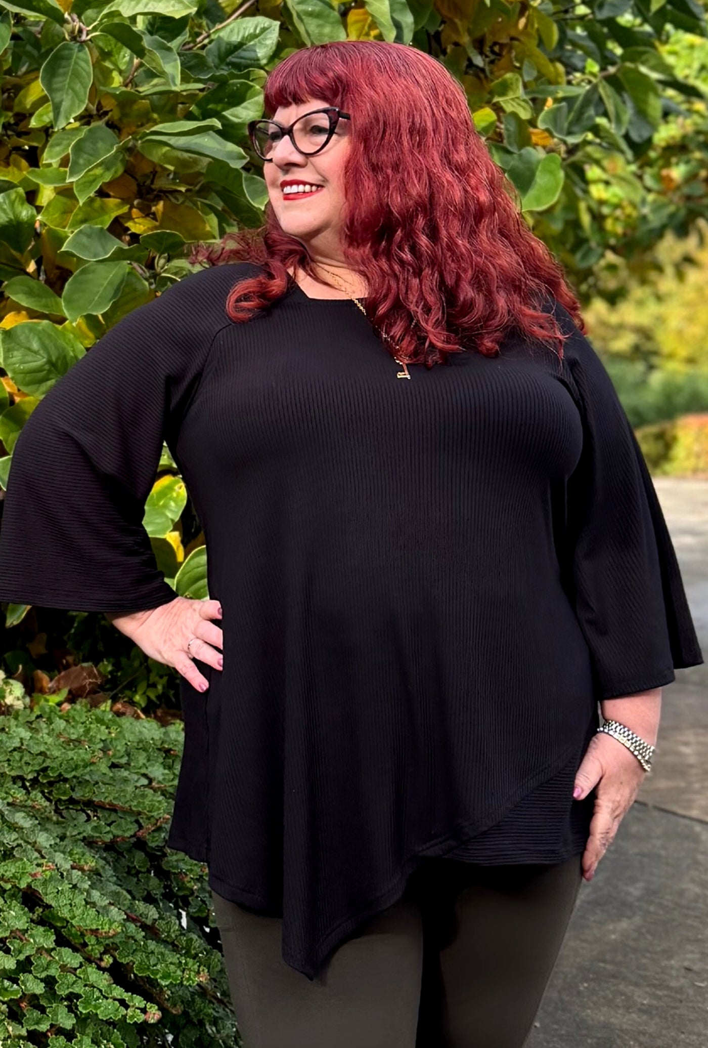 Prism Tunic - Black Bamboo Rib