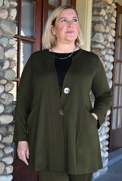 Aria Jacket - Olive Bamboo