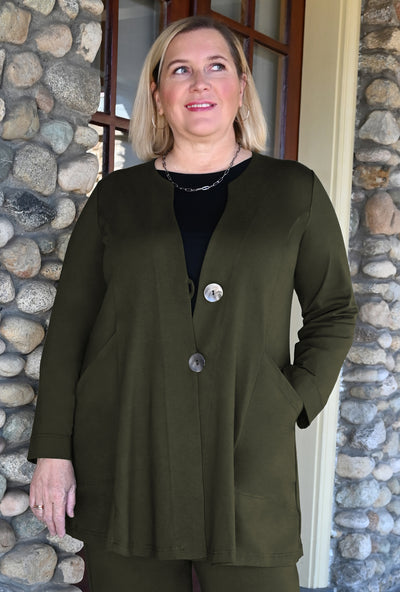 Aria Jacket - Olive Bamboo