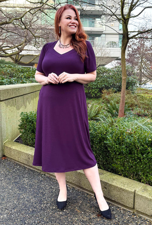 Thistle Midi Dress - Amethyst Rib Knit Bamboo