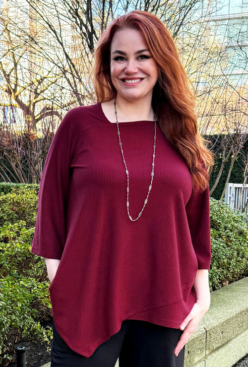 Prism Tunic - Garnet Bamboo Rib