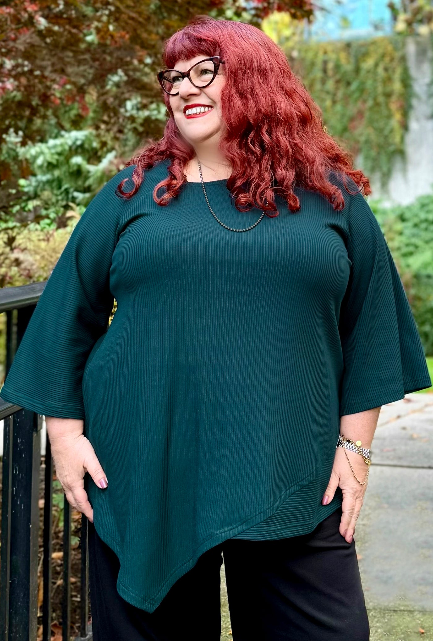 Prism Tunic - Teal Bamboo Rib