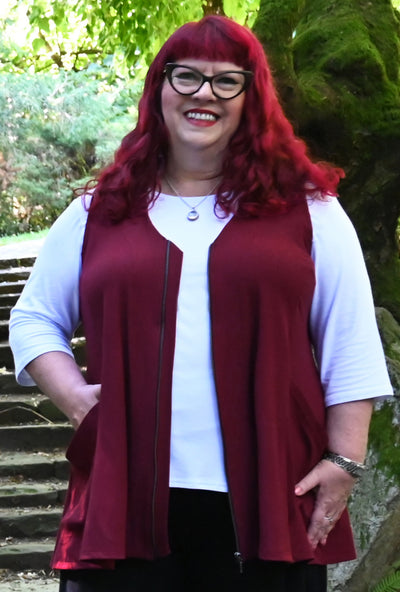 Revive Vest - Garnet Bamboo Rib
