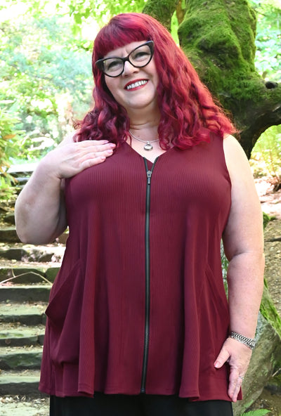 Revive Vest - Garnet Bamboo Rib