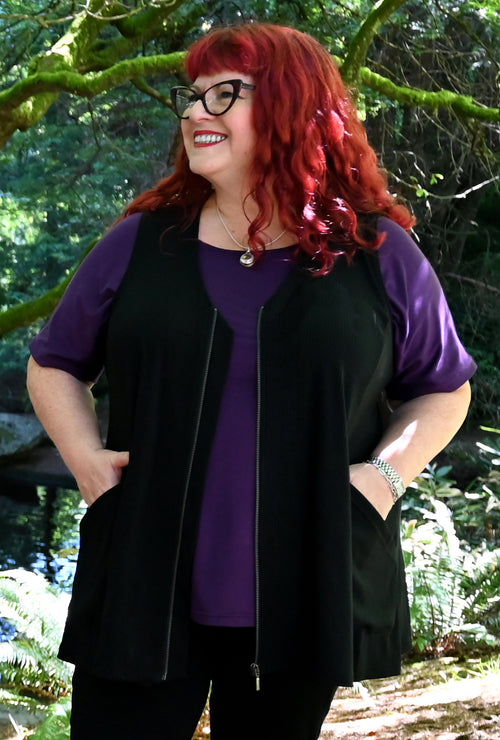 Revive Vest - Black Bamboo Rib