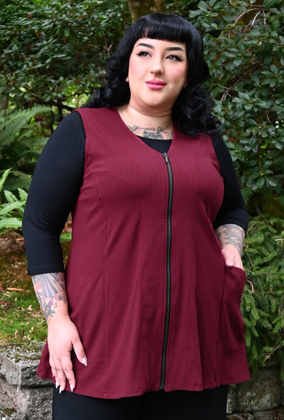 Revive Vest - Garnet Bamboo Rib