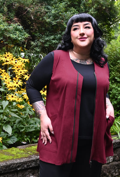 Revive Vest - Garnet Bamboo Rib