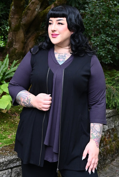 Revive Vest - Black Bamboo Rib