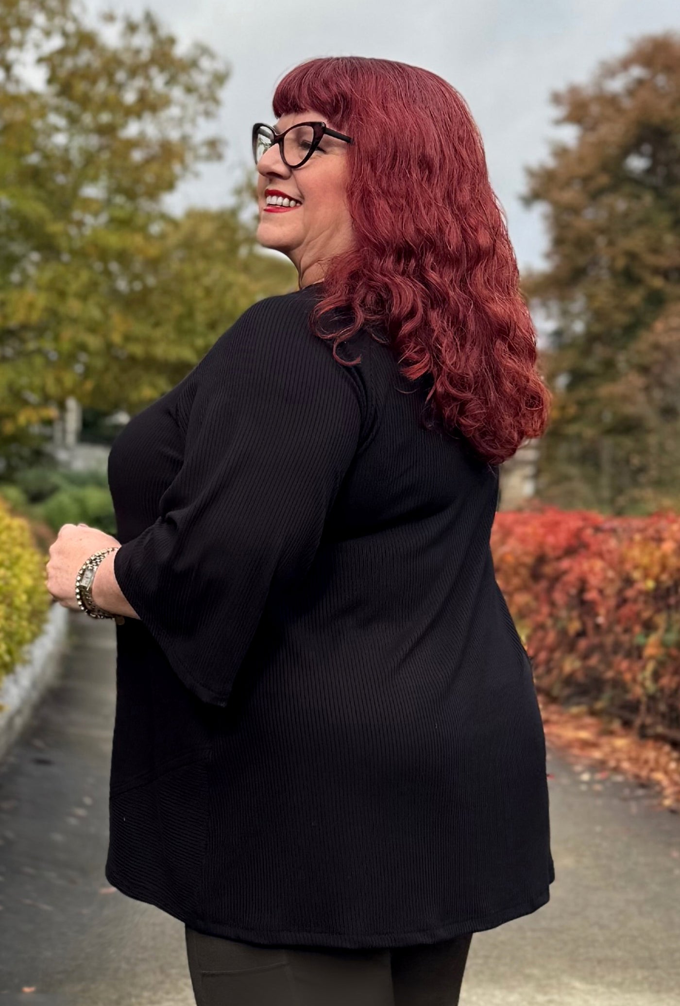 Prism Tunic - Black Bamboo Rib