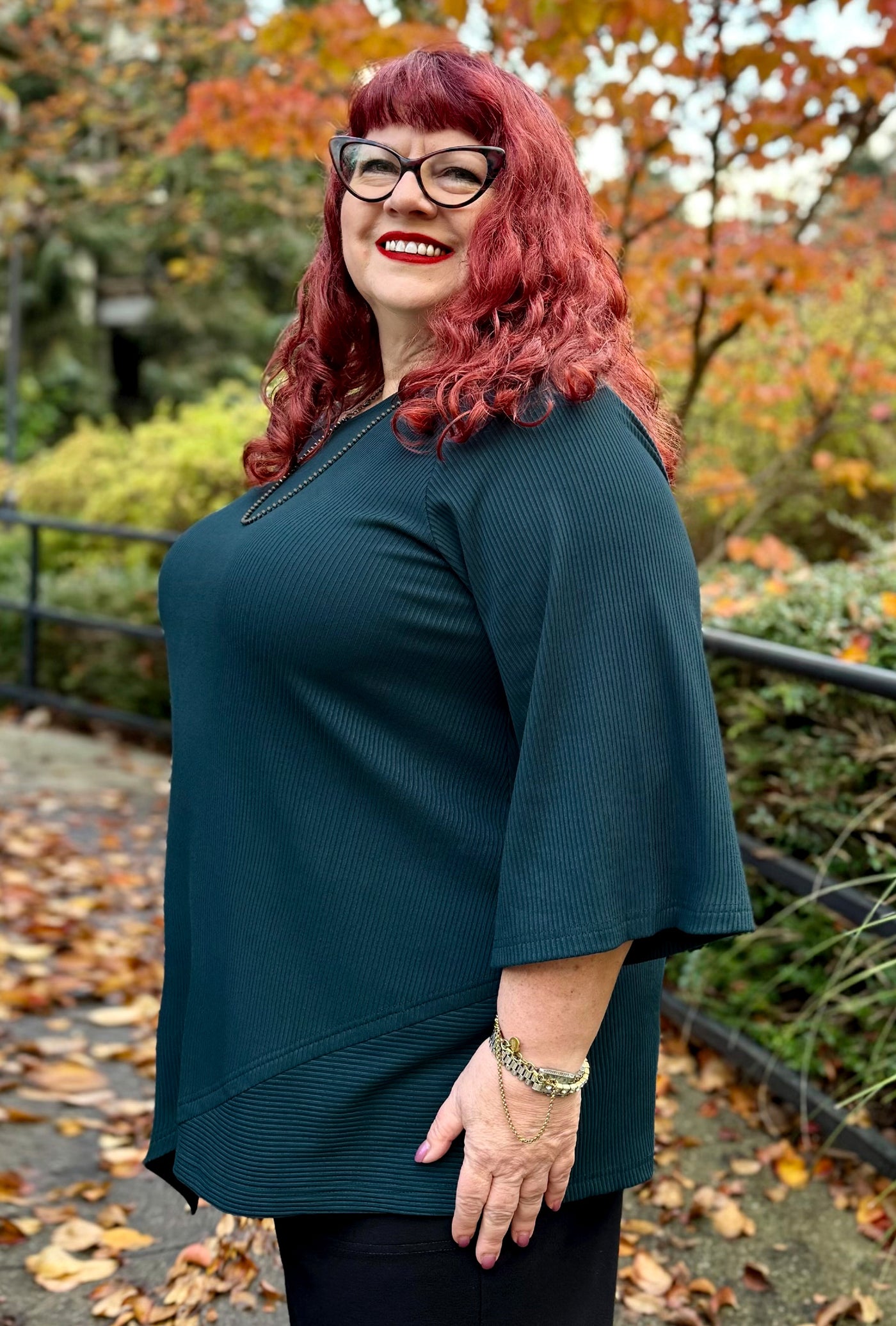 Prism Tunic - Teal Bamboo Rib